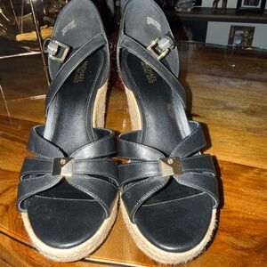 Michael Kors Black Wedge Sandals